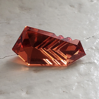 Untreated fancy cut madiera orange Malaya garnet. This lively fantasy cut Malaya orange garnet is a very clean stone and very unique for that custom pendant or ring! 