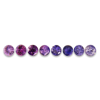 Round calibrated ombre purple sapphire melee suites made to order or mixed with other sapphire colors for custom sapphire suites. We stock diamond cut round purple sapphire melee in every tenth-of-a-millimeter 1.2 mm and up in every shade of purple sapphi