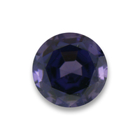 Round deep navy blue spinel with flashes of lilac. Rich purplish blue color in this 2.50 carat spinel