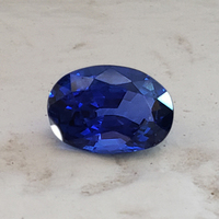 Oval royal blue sapphire. This lively oval blue sapphire is well cut, clean and has a fine rich blue color. Perfect for a blue sapphire engagement ring!