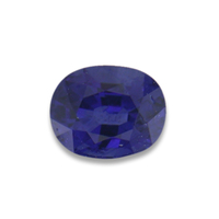 Oval blue sapphire with excellent color saturation.  This lively intense blue sapphire has flashes of purple through-out the the stone and is cut where it could be an oval or a cushion for that perfect piece of blue sapphire jewelry.