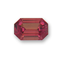 Unheated rectangle emerald-cut orange sapphire from the Umba River Valley in Africa.  This natural orange sapphire has copper under tones.