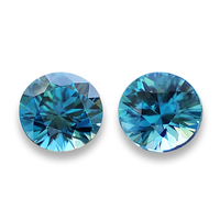 Super bright 8 mm round matched pair of blue zircons.  This lively pair of electric blue zircon has tons of dispersion, are very clean and well cut. Nice pair of zircon would make a perfect pair of zircon earring studs.