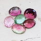 Loose 8x6 mm Oval Rose-Cut Untreated Pink & Green Tourmaline Parcel