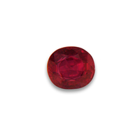 Vibrant and lively oval red ruby.  This ruby has intense rich red color and nicely cut.