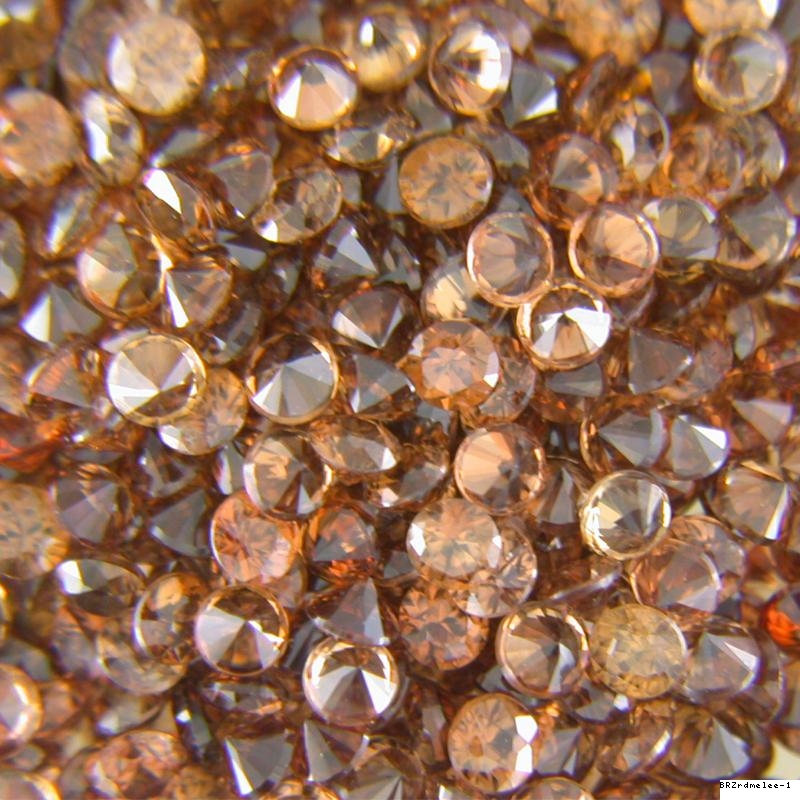 Loose Round Diamond Cut Brown Zircon Melee (Calibrated) 1.3 mm & up - BRZrdmelee-1.jpg.jpg