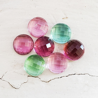 This rose-cut tourmaline parcel of 6mm rounds are ethereal showcasing their fresh colors of mint green, sea foam bluish green, baby pink and hot pink. These untreated Maine tourmalines areclean, rare and sold as a 7 stone lot 6.89 ct tw.