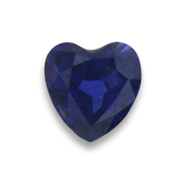 Heart shape blue sapphire with a rich deep navy blue color.