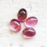 This pink tourmaline parcel of 8x 6mm oval cabochons have an assortment of pretty pinks. These untreated Maine tourmalines are rare and sold as a 4 stone lot 7.37 ct tw.