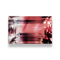 Rectangle bicolor tourmaline from Brazil.  This lively pink and white bi color tourmaline is well-cut and faces up nicely.