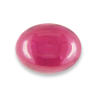 Large oval medium to hot pink tourmaline cabochon.  This nice pink tourmaline cab has a high dome and is clean.