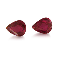 Pair of pear shape rubies.  These red ruby pear shapes are a nice deep red color. Nice pear shape rubies for a pair for earrings or even is pear shape ruby side stones.