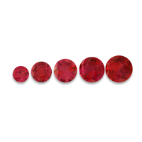Round diamond cut ruby melee. This fine red ruby melee is diamond cut in calibrated sizes starting at 1 mm  and up in every tenth of a millimeter. These round rubies are always available in stock to your color and size specifications.  Perfect for suites 
