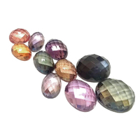 Rare oval untreated multi-color rose cut sapphires. These sparkling rose cut sapphires from the Umba Valley Region of Tanzania are well cut with a completely flat bottom and checkerboard style facets on the dome top. Nice transparent unheated rose-cut sap