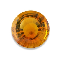 Very large  natural untreated round golden citrine.  Clean and well cut with intense golden yellow color. This citrine would be great in a large cocktail ring or unique pendant.
