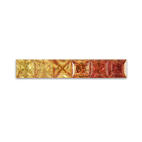 Calibrated princess cut untreated ombre orange sapphire melee in every tenth-of-a-millimeter 1.7 mm and up in every shade of orange from very light orange sapphire or peach color sapphire  to medium mandarin orange sapphire to deep reddish orange sapphire