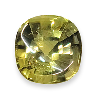 This lively buff-top cushion shape natural untreated light olive sapphire is from the Umba River region in Tanzania.  This cabochon top and faceted bottom yellowish green sapphire has an earthy sun kissed color palette.