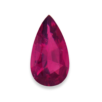 Bright pear shaped rubellite tourmaline.  This rich hot pink tourmaline has a  pinkish cranberry color and elongated pear shape.  