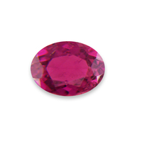 Nice and bright oval rubellite tourmaline.  This oval raspberry pink tourmaline is primarily magenta in tone with violet and fushia flashes.  