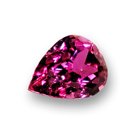 Lively pear shape rose pink sapphire. This bright untreated pink sapphire has rose wine undertones and is sparkling. Perfect for a alternative bridal or a custom unheated pink sapphire ring!