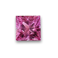 Beautiful princess cut square pink sapphire.This medium bubble gum pink sapphire  is really bright, clean and well cut.  Perfect for a pink sapphire engagement ring!