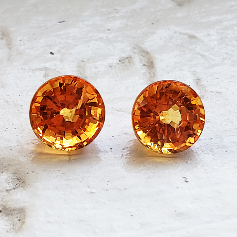 Loose Round Pair of Rich Golden Mandarin Yellow Sapphires ( 5 mm) - YSpr5069rd175.jpg