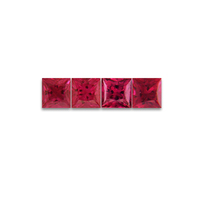 We have a collection of square princess cut ruby melee that you will love. These high-quality square rubies are precisely calibrated, starting at 1.7mm in size and increasing in every tenth of a millimeter. Our princess cut square rubies are consistently 