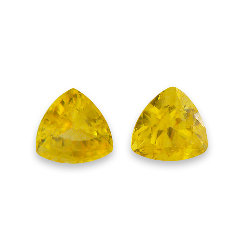 Loose Pair of Lemon Yellow Sapphire Trillions - 5 mm Yellow Trillion Sapphire Pair - YSpr5028tril93.jpg