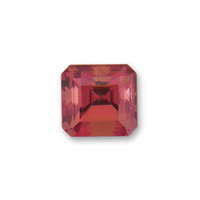 Square emerald-cut natural orange sapphire.  This orange sapphire is a vibrant with some pink and golden undertones - some refer color as African padparadscha It is an unheated orange sapphire from the Umba River Valley in Africa.