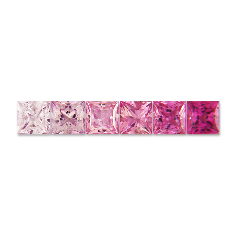 Princess Cut Square Pink Sapphire Suites Ombre Pink Sapphires 1.7 mm + - PS4059pcsuite.jpg