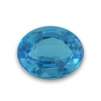 Vibrant oval blue topaz.  Nicely cut  swiss blue topaz  with the perfect medium blue color.   