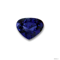 Pear shape blue sapphire in a deep royal blue. Considered more of a fat pear shape or trillion shape. Nice stone!