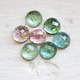 Loose 6mm Rose-Cut Untreated Pink & Green Maine Tourmaline Parcel