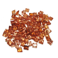 These rare, untreated Malaya garnet princess cut square melee are available in various sizes. These unheated orange garnet squares exhibit a brilliant sparkle and are very well cut. They are an ideal choice for creating channel-set suites of orange garnet